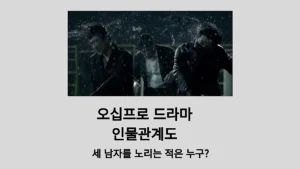 오십프로 인물관계도 완전 정리, 세 남자를 노리는 적은 누구 오십프로 드라마 한 장면 (출처: 예고편)